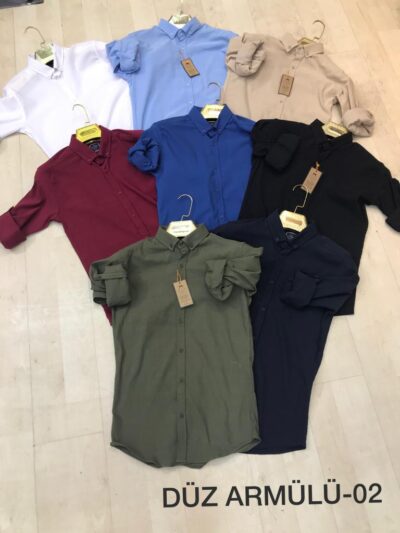 Toptan Düz Slim-Fit Erkek Gömlek