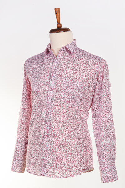 Toptan Bordo Slim-Fit Erkek Gömlek