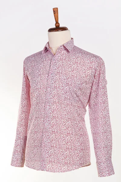 Toptan Bordo Slim-Fit Erkek Gömlek